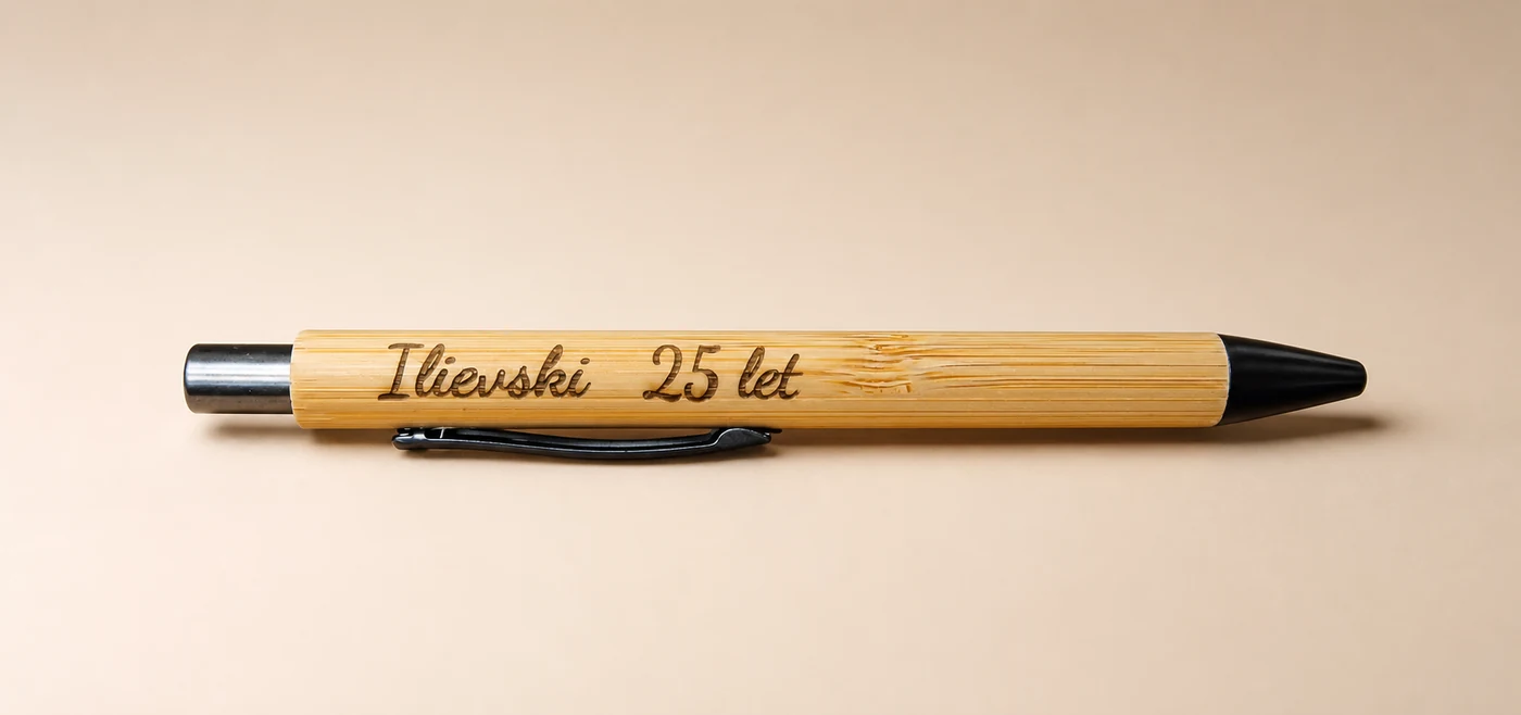 Bambusovo pisalo za obletnico – dejanski izdelani izdelek